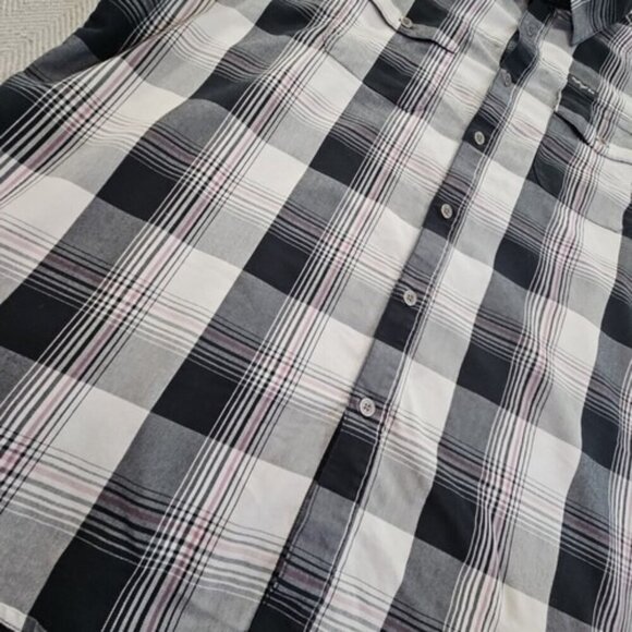 Wrangler Performance Shirt Men's Size 2XL Black Plaid Short Sleeve EUC Gorpcore - Picture 2 of 12
